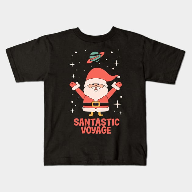Stellar Santa Adventure Kids T-Shirt by Toonstruction